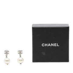シャネル ココマーク スタッドピアス 09P シルバー パール ラインストーン メタル レディース CHANEL 【中古】