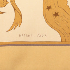 エルメス カレ90 Hemisphaerium Coeli Boreale 北半球の星座 スカーフ ベージュ シルク レディース HERMES 【中古】