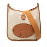 エルメス エヴリンGM ショルダーバッグ □K刻印 2007年 ブラウン ベージュ シルバー金具 トワルアッシュ レディース HERMES 中古