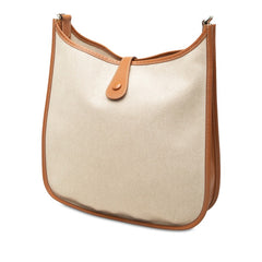 エルメス エヴリンGM ショルダーバッグ □K刻印 2007年 ブラウン ベージュ シルバー金具 トワルアッシュ レディース HERMES 中古