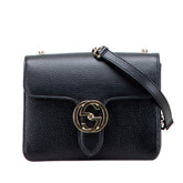 グッチ インターロッキングG ショルダーバッグ 510304 ブラック レザー レディース GUCCI 【中古】