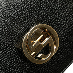 グッチ インターロッキングG ショルダーバッグ 510304 ブラック レザー レディース GUCCI 【中古】