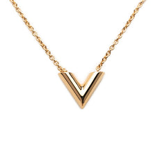 ルイ ヴィトン エセンシャルV ペンダントネックレス M00857 ゴールド メッキ レディース LOUIS VUITTON 【中古】