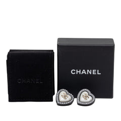 シャネル ココマーク スタッドピアス ハート D21S ブラック ゴールド ラインストーン メッキ レディース CHANEL 【中古】