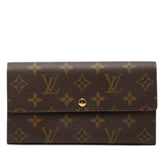 ルイ ヴィトン モノグラム ポシェット ポルト モネ クレディ 長財布 M61725 ブラウン PVC レザー レディース LOUIS VUITTON 【中古】