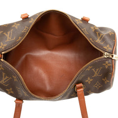 ルイ ヴィトン モノグラム パピヨン30 ハンドバッグ M51365 ブラウン PVC レザー レディース LOUIS VUITTON 中古