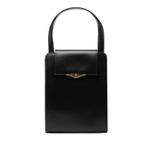 カルティエ サファイアライン ハンドバッグ ブラック レザー レディース CARTIER 【中古】