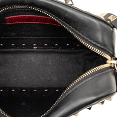 ヴァレンティノ ロックスタッズ ショルダーバッグ クロスボディ ブラック レザー レディース VALENTINO 【中古】
