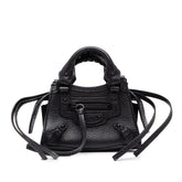 バレンシアガ ネオ クラシック スーパーナノ ハンドバッグ ショルダーバッグ 2WAY 669537 ブラック レザー レディース BALENCIAGA 中古