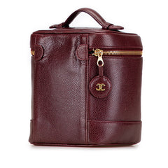 シャネル ココマーク バニティバッグ ワインレッド キャビアスキン レディース CHANEL 【中古】