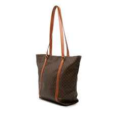 セリーヌ マカダム トートバッグ ショルダーバッグ ブラウン PVC レザー レディース CELINE 【中古】