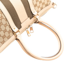 グッチ GGキャンバス ハンドバッグ ショルダーバッグ 2WAY 257341 ピンクベージュ ブラウン キャンバス レザー レディース GUCCI 【中古】