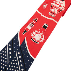 エルメス ツイリー Les Flacons Bandana 香水瓶 スカーフ レッド マルチカラー シルク レディース HERMES 中古
