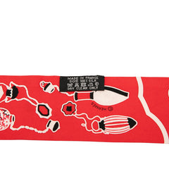 エルメス ツイリー Les Flacons Bandana 香水瓶 スカーフ レッド マルチカラー シルク レディース HERMES 中古
