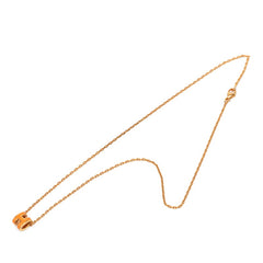 エルメス ミニ ポップアッシュ ポップH ペンダント ネックレス ピンクゴールド オレンジ メッキ エナメル レディース HERMES 中古