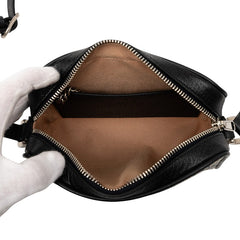 グッチ GGスプリーム オフィディア ショルダーバッグ 517350 ネイビー ベージュ PVC レザー レディース GUCCI 【中古】