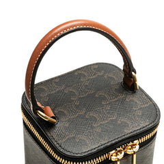 セリーヌ トリオンフ ミニバニティバッグ ショルダーバッグ 2WAY ブラウン PVC レザー レディース CELINE 【中古】