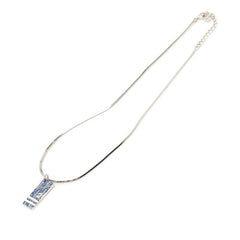 ディオール トロッター プレート ネックレス シルバー ブルー メタル レディース Dior 【中古】
