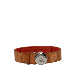 ルイ ヴィトン グッドラックブレスレット ブレスレット ブラウン シルバー レザー メタル レディース LOUIS VUITTON 中古
