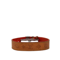 ルイ ヴィトン グッドラックブレスレット ブレスレット ブラウン シルバー レザー メタル レディース LOUIS VUITTON 中古