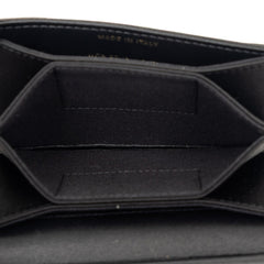 シャネル ココマーク マトラッセ カメリア リボン チェーン ショルダーウォレット ブラック コットン レザー レディース CHANEL 【中古】