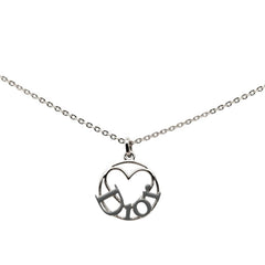 ディオール ロゴ ハート モチーフ ペンダント ネックレス シルバー グレー メタル レディース Dior 【中古】