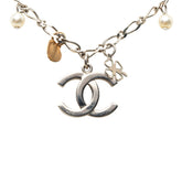 シャネル ココマーク チェーン ペンダント ネックレス 06A シルバー メタル フェイクパール レディース CHANEL 【中古】