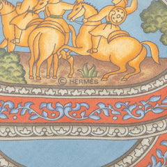エルメス カレ90 シルクモスリン QALAMDAN カラムダン スカーフ 大判 レッド系 マルチカラー シルク レディース HERMES 中古