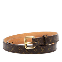 ルイ ヴィトン モノグラム サンチュール ベルト サイズ80/32 M9274W ブラウン ゴールド PVC レザー レディース LOUIS VUITTON 中古
