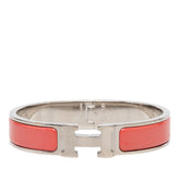 エルメス クリックH PM エナメルブレスレット バングル ピンク シルバー メタル レディース HERMES 【中古】