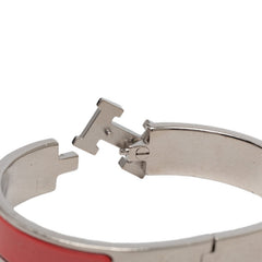エルメス クリックH PM エナメルブレスレット バングル ピンク シルバー メタル レディース HERMES 【中古】