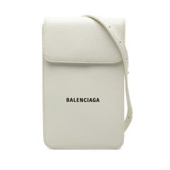 バレンシアガ キャッシュ ショルダーバッグ フォンホルダー 640536 ホワイト レザー レディース BALENCIAGA 【中古】