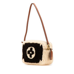 ルイ ヴィトン モノグラム テディ ビーチ ポーチ ワンショルダーバッグ M68599 ベージュ ブラウン ボア レザー レディース LOUIS VUITTON 【中古】