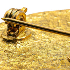 シャネル ヴィンテージ ココマーク ラウンド ブローチ ゴールド メッキ レディース CHANEL 【中古】