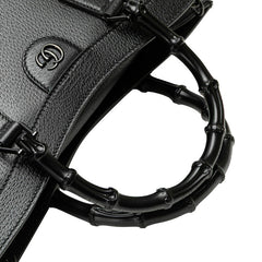 グッチ バンブー ダイアナ ラージ シェリーライン トートバッグ ショルダーバッグ 2WAY 703218 ブラック レザー レディース GUCCI 【中古】