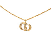 ディオール CDロゴ モチーフ チェーン ネックレス ペンダント ゴールド メッキ レディース Dior 中古