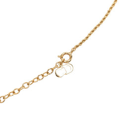 ディオール CDロゴ モチーフ チェーン ネックレス ペンダント ゴールド メッキ レディース Dior 中古