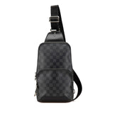 ルイ ヴィトン ダミエ グラフィット アヴェニュー スリングバッグ ボディバッグ N41719 ブラック PVC レザー メンズ LOUIS VUITTON 【中古】