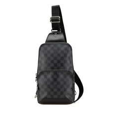 ルイ ヴィトン ダミエ グラフィット アヴェニュー スリングバッグ ボディバッグ N41719 ブラック PVC レザー メンズ LOUIS VUITTON 【中古】