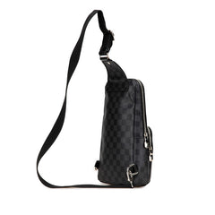 ルイ ヴィトン ダミエ グラフィット アヴェニュー スリングバッグ ボディバッグ N41719 ブラック PVC レザー メンズ LOUIS VUITTON 【中古】