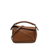 ロエベ アナグラム パズルバッグ ミニ ハンドバッグ ショルダーバッグ 2WAY ブラウン レザー レディース LOEWE 【中古】