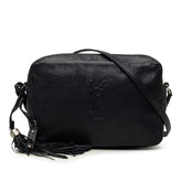 サンローラン ルー 斜め掛け ショルダーバッグ タッセル カメラバッグ 470299 ネイビー レザー レディース SAINT LAURENT 中古