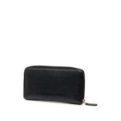 シャネル カメリア ココマーク ラウンドファスナー 長財布 A46506 ブラック ゴールド レザー レディース CHANEL 中古