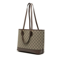 グッチ GGスプリーム トートバッグ 765043 ブラウン PVC レザー レディース GUCCI 【中古】