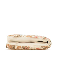 ボッテガヴェネタ イントレチャート フラワー 花 モチーフ ショルダーバッグ ホワイト ベージュ ピンク レザー レディース BOTTEGAVENETA 【中古】