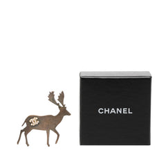 シャネル ココマーク トナカイ ブローチ ゴールド メッキ フェイクパール レディース CHANEL 【中古】