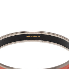 エルメス エマイユPM 七宝焼き バングル シルバー オレンジ系 メタル エナメル レディース HERMES 【中古】