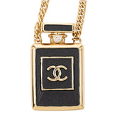 シャネル ココマーク パフュームボトル モチーフ ネックレス ゴールド ブラック メッキ レディース CHANEL 中古