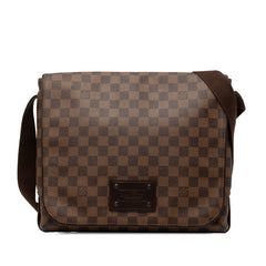 ルイ ヴィトン ダミエ ブルックリンMM 斜め掛け ショルダーバッグ N51211 ブラウン PVC レザー レディース LOUIS VUITTON 【中古】