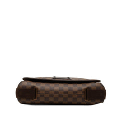 ルイ ヴィトン ダミエ ブルックリンMM 斜め掛け ショルダーバッグ N51211 ブラウン PVC レザー レディース LOUIS VUITTON 【中古】